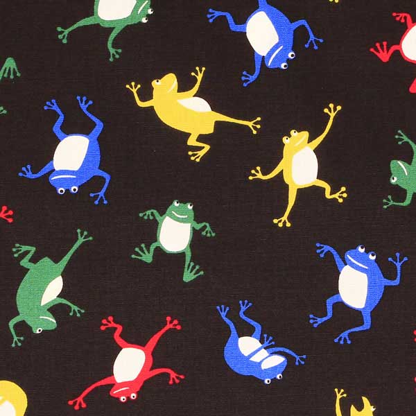 BRIGHT COLOURED FROGS ON BLACK BACKGROUND